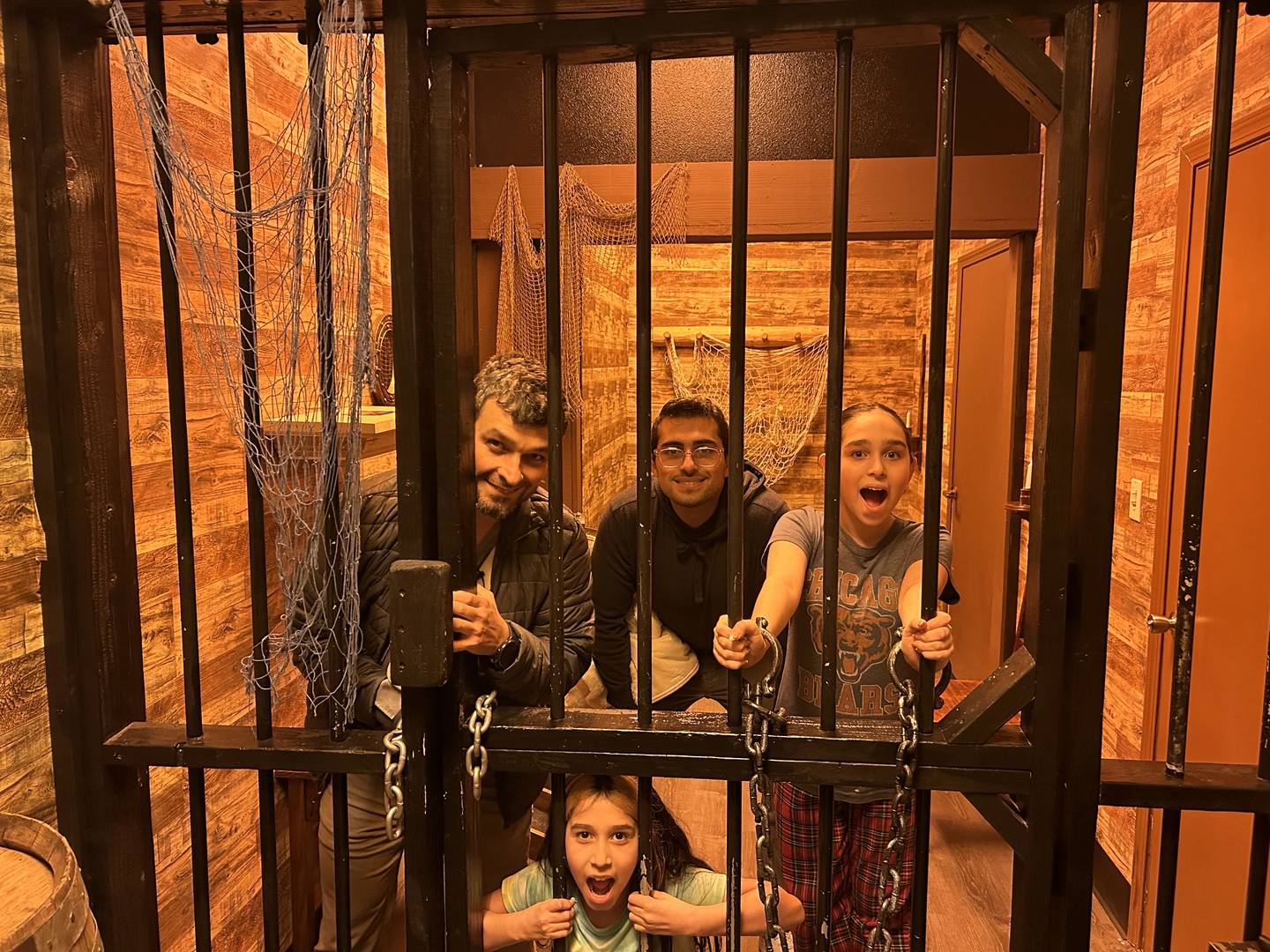Pirate ship set design inside the Dogfish Briggins escape room at Twisted Escape Rooms in Vancouver, WA